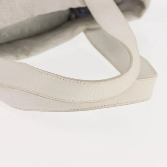 BVLGARI Logo mania Tote Bag Canvas Silver White Auth BA6909 - Picture 11 of 15